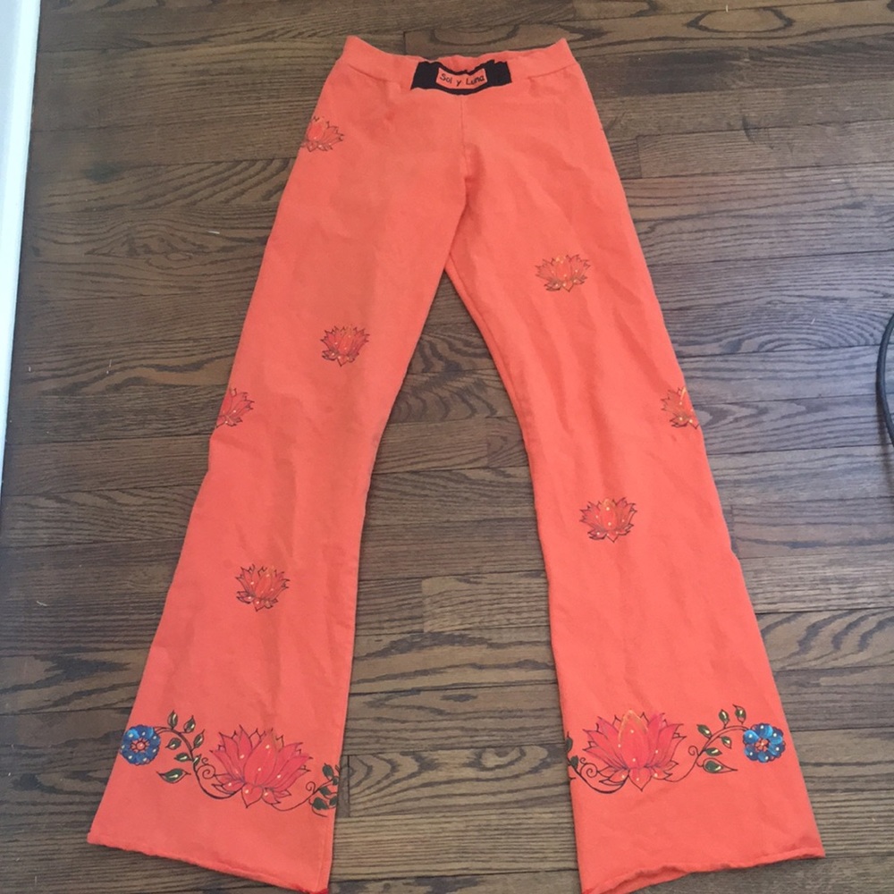 Sol y Luna hand painted yoga pants